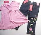 NWT GYMBOREE Parisian Rose Jeans Sequins Pink Rose Rosette Shirt LOT 5 