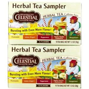 Celestial Seasonings Herbal Tea Sampler Tea Bags, 20 ct, 2 pk:  