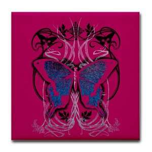  Tile Coaster (Set 4) Goth Butterfly 