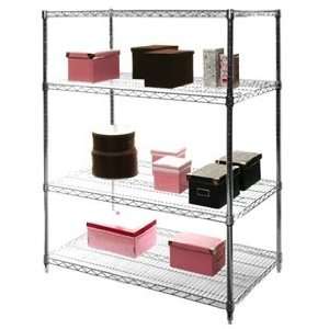   84h Chrome Wire Shelving Unit with Four Shelves: Home & Kitchen