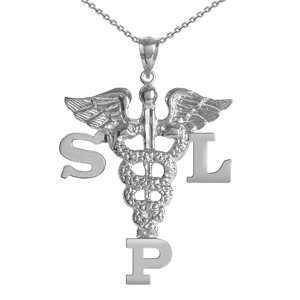 NursingPin   Speech Language Pathologist SLP Charm with Necklace in 