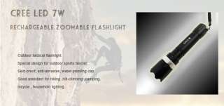 Zoomable CREE Led Flashlight Rechargeable Torch Pocket Lamp 500LM 