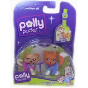  Polly Pocket Sparklin Pets Duets Puppy and Fox Toys 