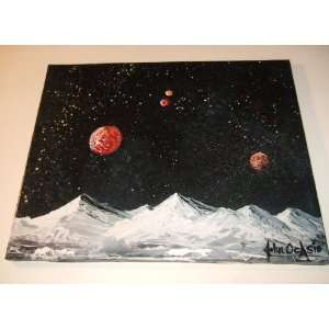   SPACE MODERN ART PAINTING ENTITLED: VIEW FROM A DISTANT MOON: Home