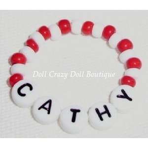   New Red/White Doll NAME BRACELET for Chatty Cathy Dolls: Toys & Games