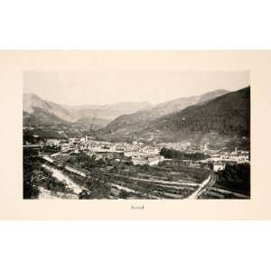  1929 Halftone Print Sospel France Alpes Maritime Landscape 