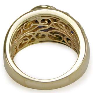 Mens Ceylon Sapphire Ring 14k Yellow Gold Ring 12.30gr  