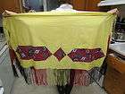 NATIVE AMERICAN POW WOW DANCE SHAWL,COLORFULL PATTERNS,LONG FRINGES 