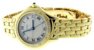   Panthere Diamond 18K Solid Gold Date Watch.Box Certificate  