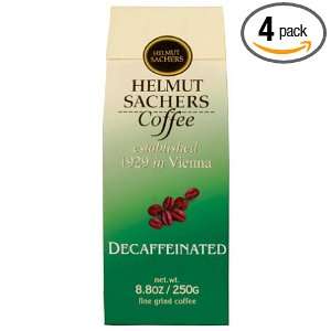 Helmut Sachers Decaffeinated Coffee (Ground), 8.8 Ounce Bags (Pack of 