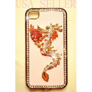   iPhone 4S Pink Leather & Bling Crystal Case Chinese Zodiac China Cell
