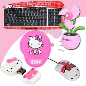   Hello Kitty USB Desktop Fan (Pink) #81109 FUS DavisMAX Bundle