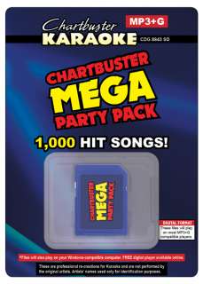 Chartbuster Karaoke Mega Party Pack   1,005 MP3G Songs on SD Card 