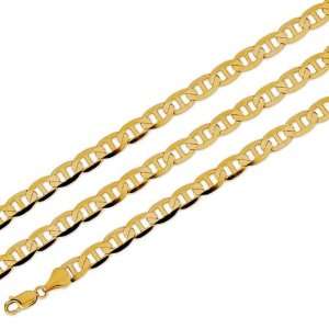  14k Yellow Solid Gold Chain Mariner Necklace 7.7mm 22 