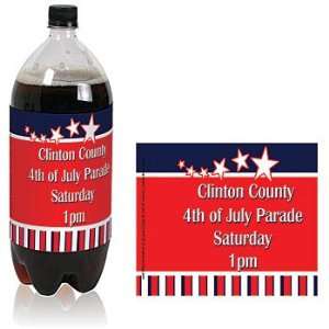   and Stripes Personalized Soda Bottle Labels   Qty 12 
