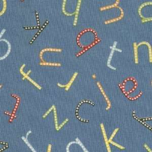 Moda Punctuation ABC Alphabet Letters Blue Quilt Cotton Fabric By the 