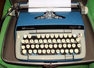 Vintage Typewriter Smith Corona Portable Galaxie XII Manuel Metallic 