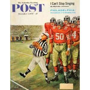  1959 Cover Saturday Evening Post Football Game Referee 