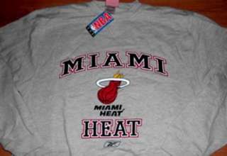 Miami Heat Crew Neck Sweatshirt Medium Reebok NBA Grey  