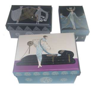 This auction is for one brand new set of 3 Erte stacking gift boxes 