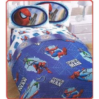   Spiderman Comforter Twin Size with Spiderman Webs on Opposite Side