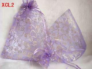 50pcs PURPLE WEDDING GIFT BAGS JEWELRY FAVOR ORGANZA POUCHES 7*9 