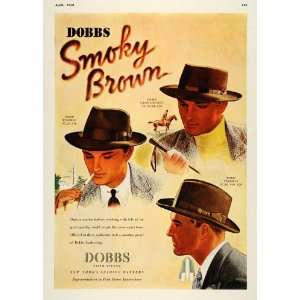  1938 Ad Dobbs Smoky Brown Hat Models Cigarettes Horse 