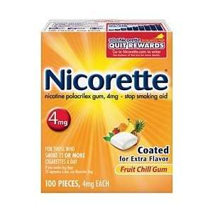  Nicorette Smoking Cessation Gum 4 Mg Kit Fruit Chill 100 