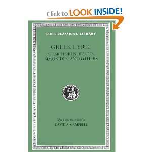  Greek Lyric, Volume III, Stesichorus, Ibycus, Simonides 