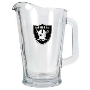  Oakland Raiders 60oz Glass Pitcher   Primary Logo: Sports 