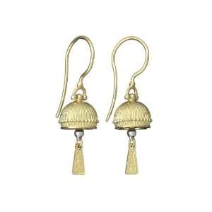   Morelli Extra Small Meditation Bell 18k Gold Drop Earrings: Jewelry