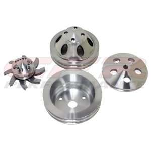  CHEVY SMALL BLOCK COMPLETE PULLEY SET (LWP)   MACHINED 