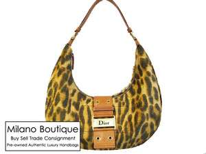   Christian Dior Leopard Pony Hair Small Hobo Shoulder Bag  