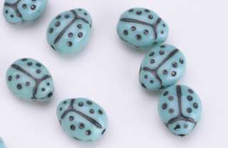 Darling Turquoise Ladybug Glass Beads Lady bug  