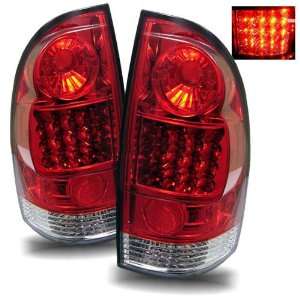  05 08 Toyota Tacoma Red/Clear LED Tail Lights Automotive