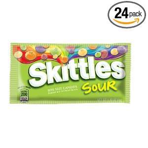 Skittles Sours Candy, 24 Count Packages (Pack of 24):  