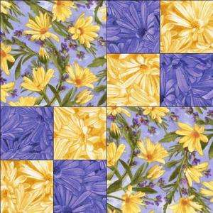 Debbie Beaves Blue Yellow Daisy Simple Pleasures Floral Quilt Kit 