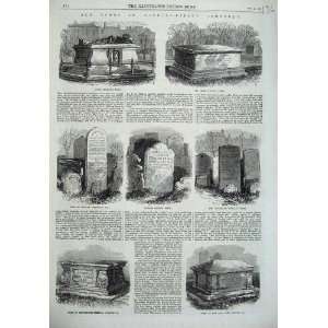   Tombs Bunhill 1869 Bunyan Watt Daniel Defoe Stothard: Home & Kitchen