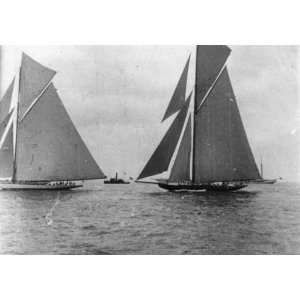 1901 Photo of Columbia and Shamrock II, American Cup race. Size 