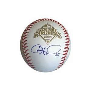 Signed Cole Hamels Baseball   OML 2008 World Series   Autographed 
