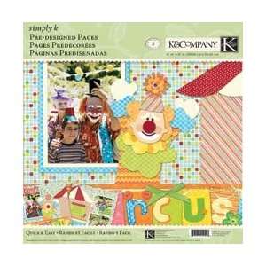  New   Simply K Pre Designed Pages 12X12 2/Pkg by K&Company 