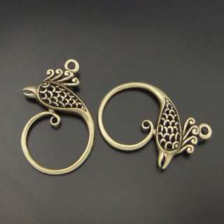 Antiqued style bronze tone hollow phoenix bird charm pendant findings 