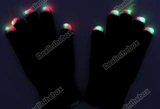 Mode LED Rave Light Finger Lighting Flashing Gloves  