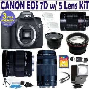 Canon EOS 7D 5 Lens Deluxe Kit with Sigma 28 70 F2.8 4 DG Lens   Canon 