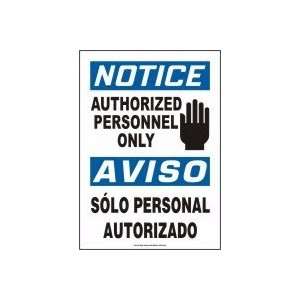  ENGLISH/SPANISH (MEX NOTICE AUTHORIZED PERSONNEL ONLY (W 