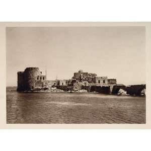  1926 Saida Sidon Sea Castle Fort Lebanon Karl Grober 