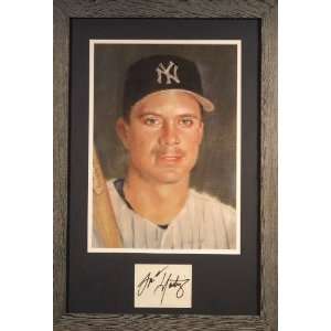  Tino Martinez Litho w/Autographed Cut   Autographed MLB 