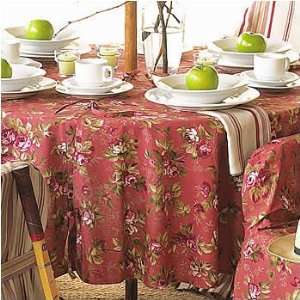  70 Round Coral Floral Tose Umbrella Table Cover: Kitchen 