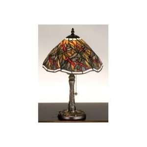  18.5H Spiral Dragonfly Mosaic Base Accent Lamp