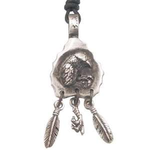  Southwestern Style Eagle Arrowhead Pewter Pendant Necklace 